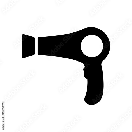 Hair dryer icon. White background.