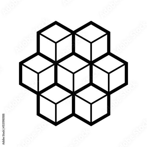 Mass of blockchains icon. White background.