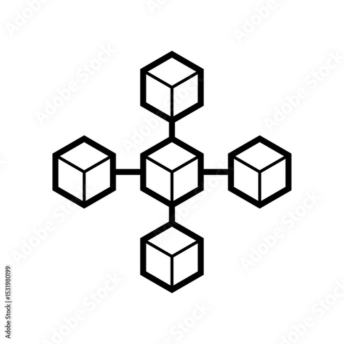 Connection of blockchains icon. White background.
