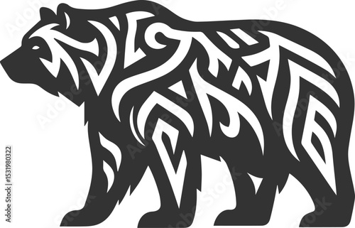 Big animal mammal vector of a bear silhouette