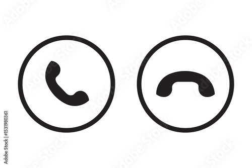 Phone icon set. Call sign. Flat illustration of vector icon on white background