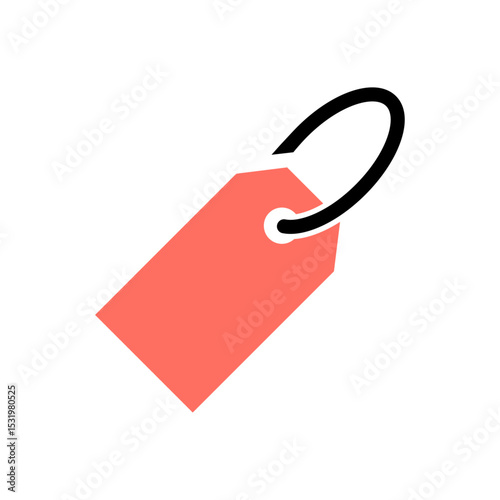 Red tag. Iconic illustration. White background.