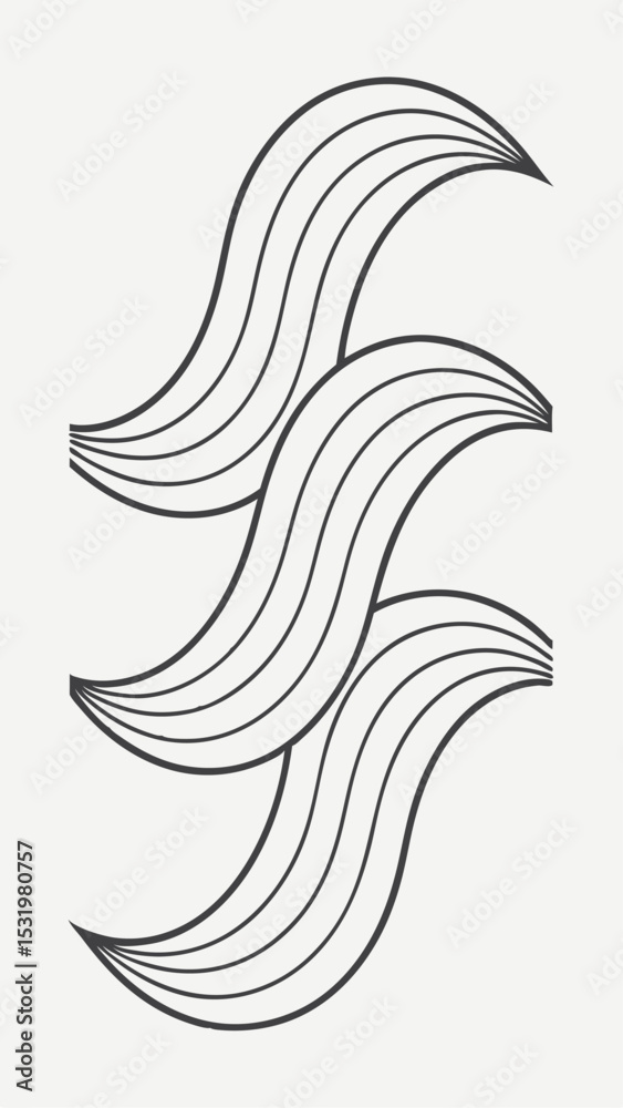 Obraz premium Abstract design of overlapping curved lines suitable for various creative projects