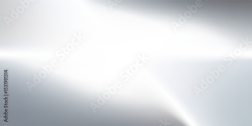 Abstract silver foil background with metal mirror texture. Chrome gradient surface with light gloss. Vector aluminum grey sheet with reflection modern simple