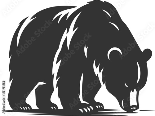 Big animal mammal vector of a bear silhouette