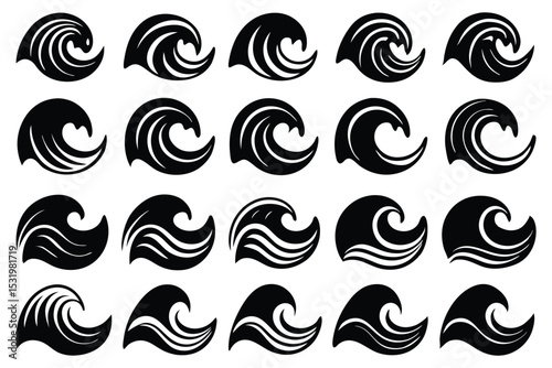 Ocean Wave Icons 20 Unique Designs for Branding