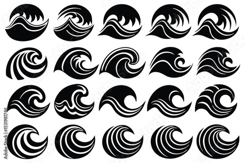 Ocean Wave Icons 20 Stylish Designs for Projects