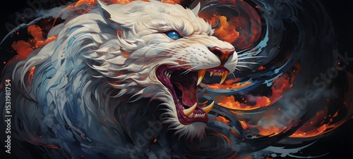 Galaxy Version of dragon liger world, ai generative