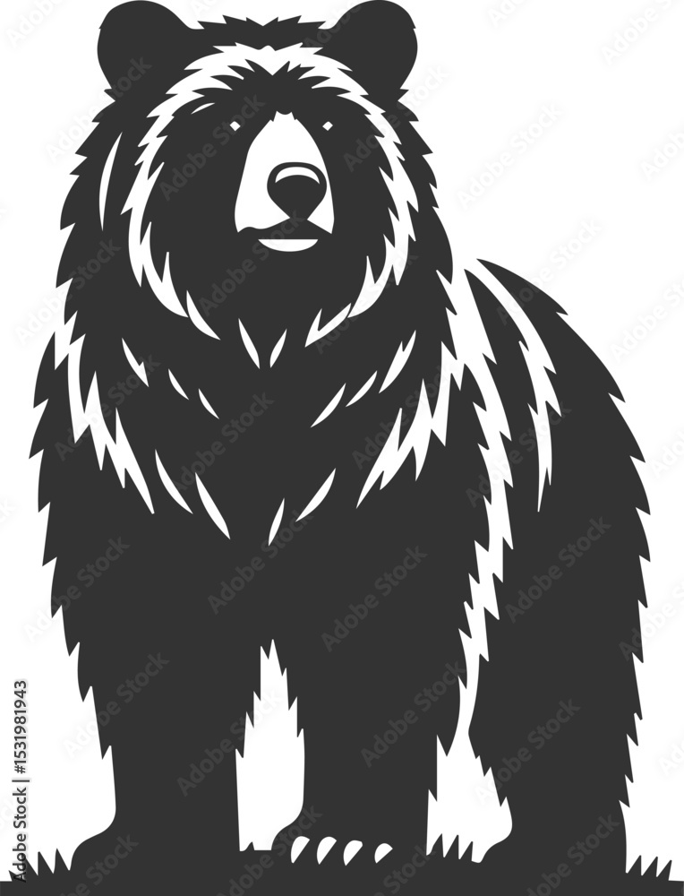 Obraz premium Big animal mammal vector of a bear silhouette