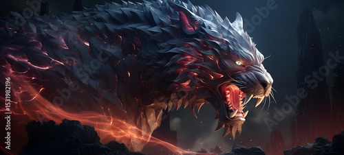 Galaxy Version of dragon liger world, ai generative