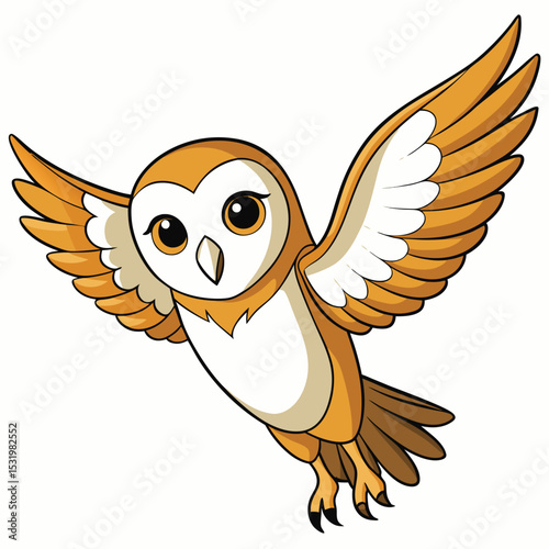 Barn owl in a silent glide, wings spread wide, hunting in the twilight.