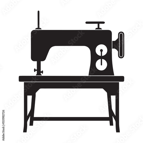 sewing machine icon silhouette vector illustration isolated on white isolated on white