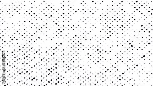 Abstract pattern of scattered black dots on a white background, ideal for design use