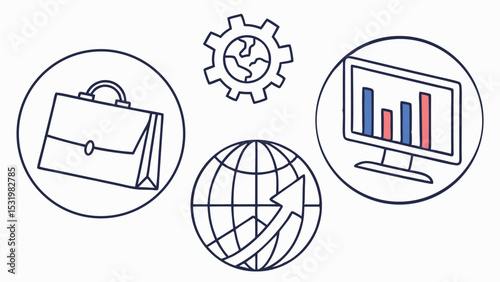 Single business icon set professional and modern design