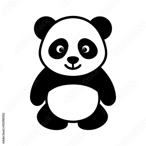 Cute panda silhouette 