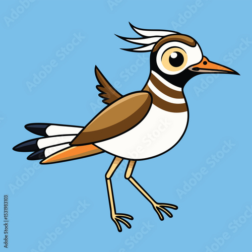 Killdeer feigning injury, one wing dramatically extended to protect nest.