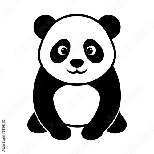 Cute panda silhouette 