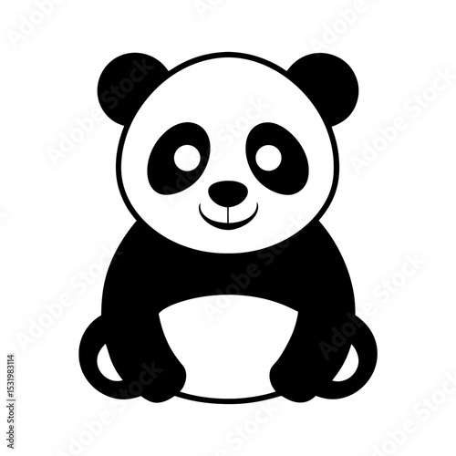 Cute panda silhouette 