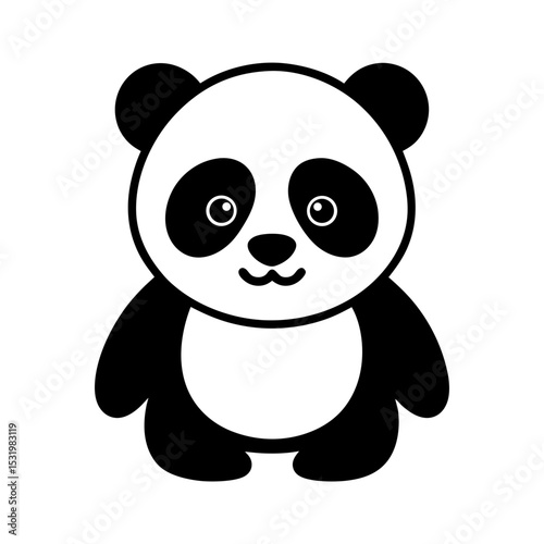 Cute panda silhouette 