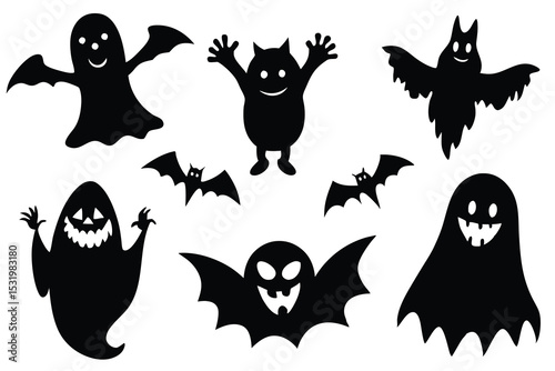 Spooky halloween ghost illustration design