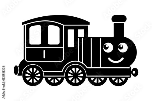 vintage steam train silhouette 