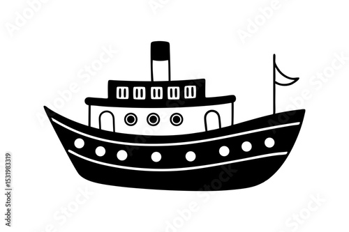 vector illustration of a cute ship