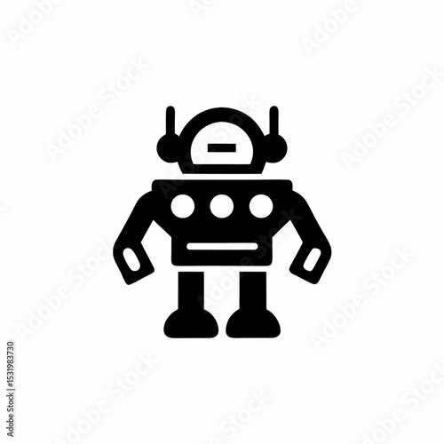 Classic Robot Icon – AI and Automation Technology Symbol