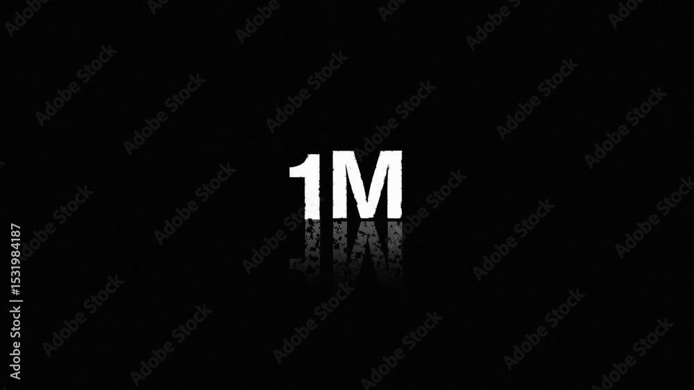1Million 1M text animation with alpha channel, Typography lettering ...