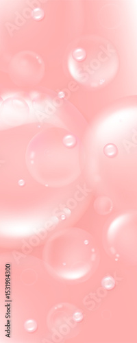 Hyaluronic acid and Niacinamide hair and skin solutions ad, pink collagen serum drop with cosmetic advertising background ready to use, illustration vector.
