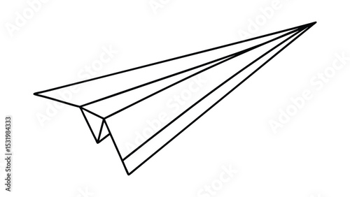 Simple paper airplane design vector illustration