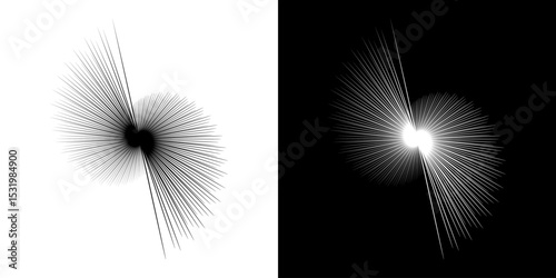 Dynamic abstract spiral sound wave rhythm lines. Circular spiral sound wave rhythm of lines. Circular futuristic abstract lines, black and white background.	