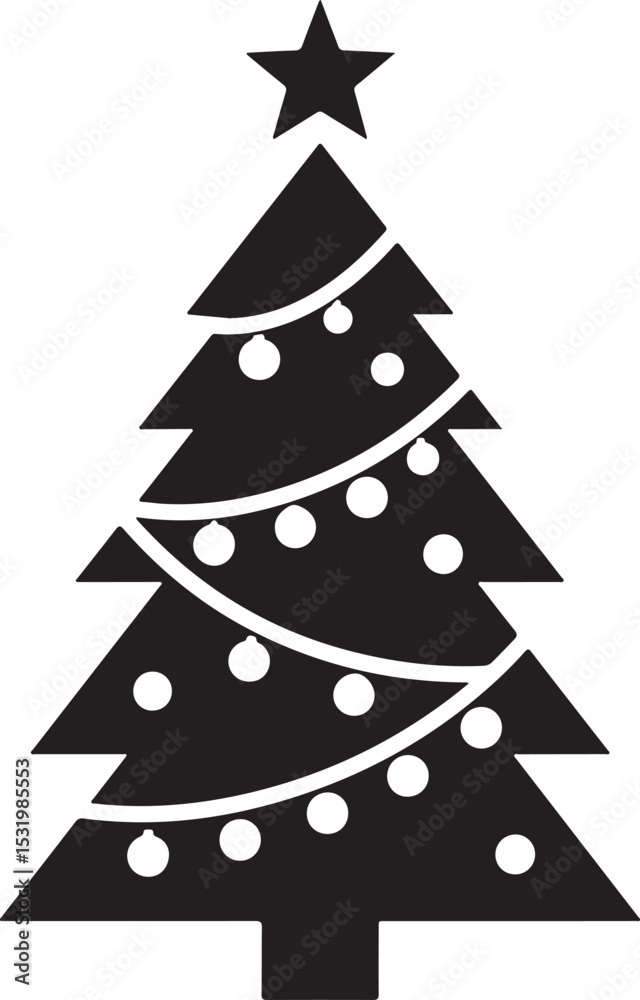 Obraz premium Christmas tree icon vector. Christmas and New Year design elements. silhouettes of christmas tree on white background