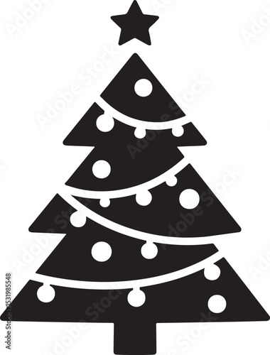 Christmas tree icon vector. Christmas and New Year design elements. silhouettes of christmas tree on white background