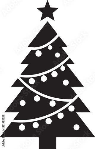 Christmas tree icon vector. Christmas and New Year design elements. silhouettes of christmas tree on white background