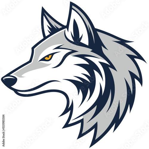 Majestic wolf head illustration perfect for banners and advertisements
