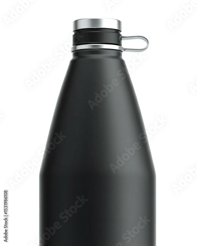 Sleek black insulated water bottle with silver cap