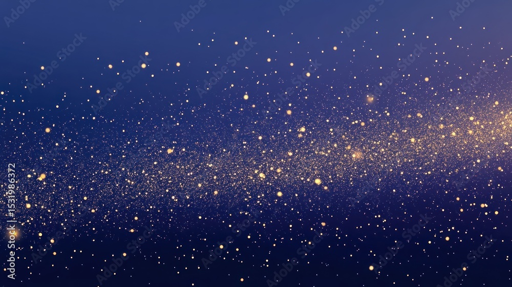 Obraz premium A gradient of deep blues and purples with scattered golden specks, reminiscent of a luxurious evening sky.