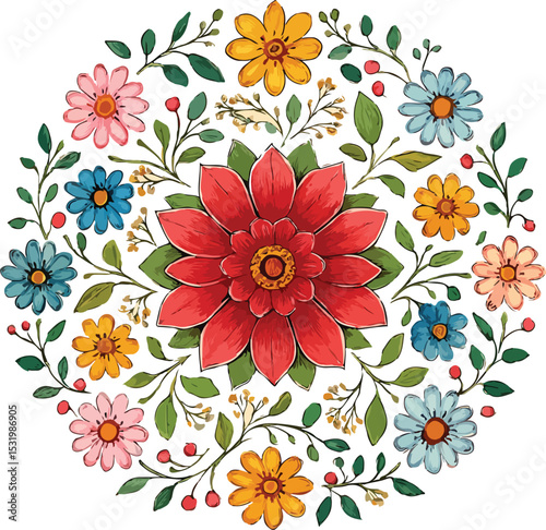 Black and golden color maldala, rose mandala