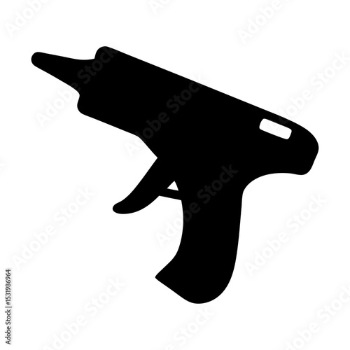 Simple black silhouette of a hot glue gun, for arts and crafts