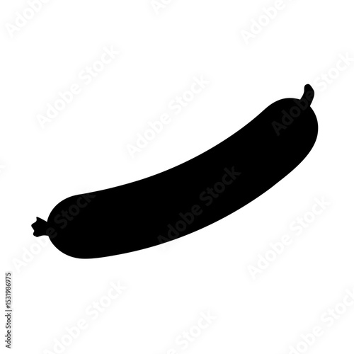 Silhouette of a dark green, long zucchini, perfectly ripe and freshly picked