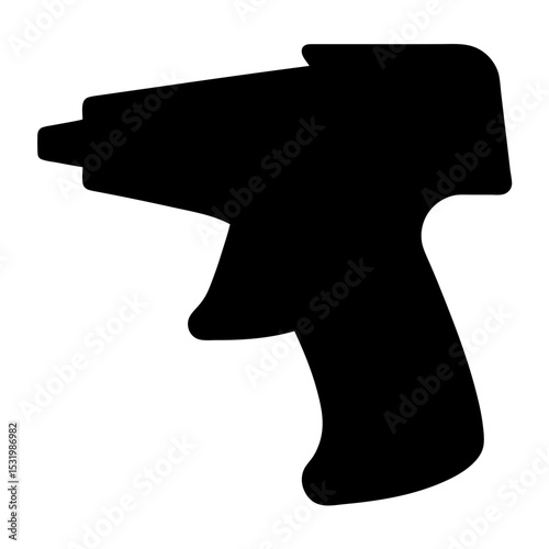 Silhouette image of a power tool or drill with a trigger handle