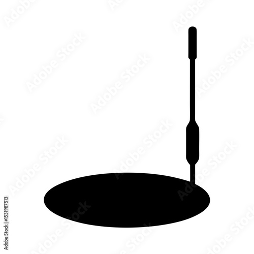 Stylized depiction of a floor lamp in silhouette style on white background