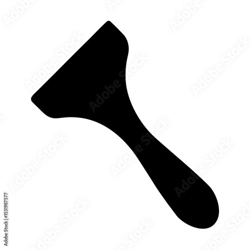Silhouette image of a window scraper tool on a plain white background