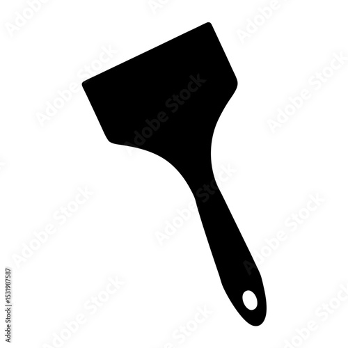 Black silhouette image of a scraper tool for baking or cleaning