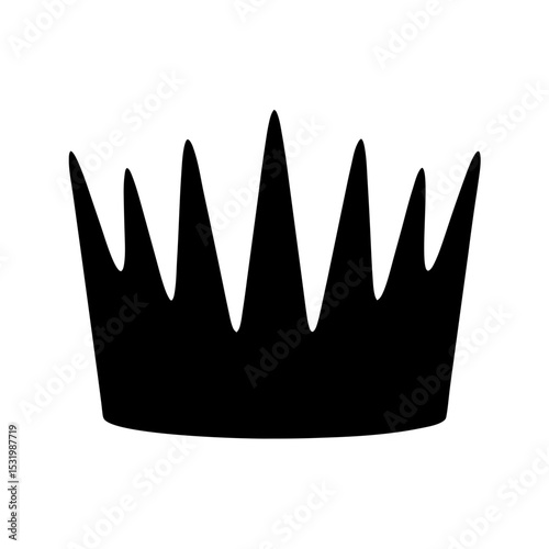 Silhouette of a simple crown illustration with sharp points, king or queen