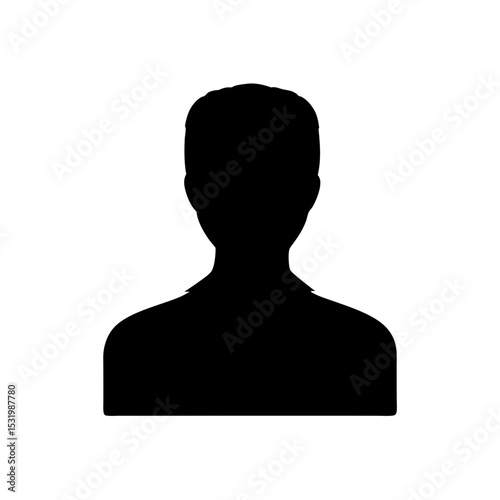 Silhouette of a person's head and shoulders against a white background