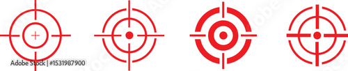 Target icon set.target icon on isolated background. Crosshair icon in black.Editable Stroke, Pixel Perfect, Stock Illustration. Goal symbol collection. Darts icon. Hitting the bullseye icon line.