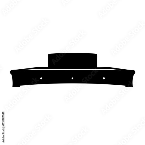 Abstract black silhouette of a shelf with small holes for placement