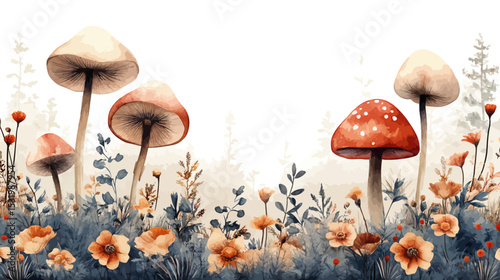 mushrooms in the grass