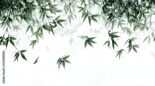 Bamboo Leaves Falling with the Wind, Alpha Transparent Version Available for 4K Files 